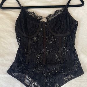 Missguided Black Lace Bodysuit